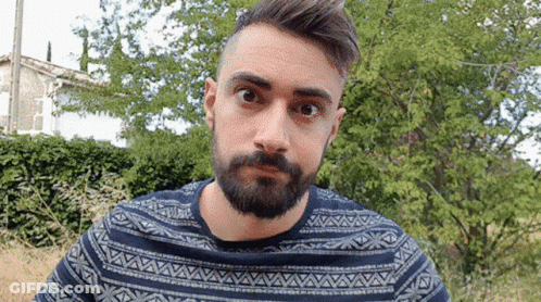 Bearded Man In Blue And Grey Sweater GIF
