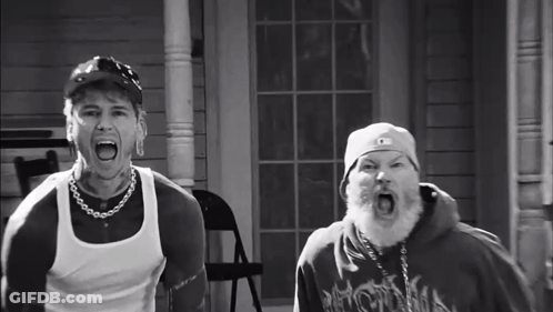 Bearded Man In Blue Hat Saying Tits GIF