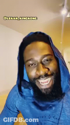 Bearded Man In Blue Hoodie Smiling GIF