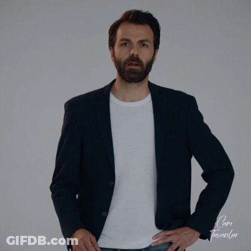 Bearded Man In Blue Jacket Saying Cami Tavanlar GIF