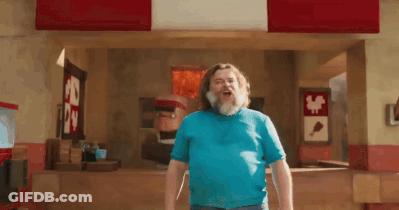Bearded Man In Blue Shirt At Chicken Restaurant GIF
