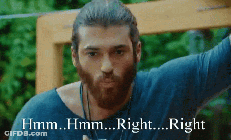 Bearded Man In Blue Shirt Hmm Hmm Right Right GIF