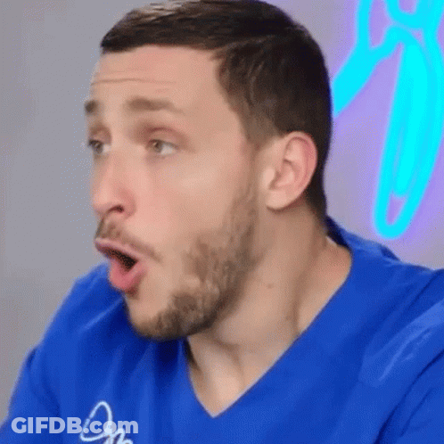 Bearded Man In Blue Shirt Making Funny Face GIF
