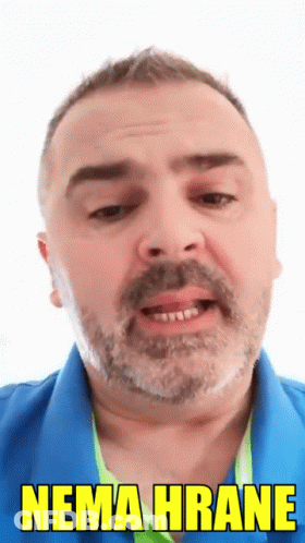 Bearded Man In Blue Shirt Saying Nema Hrane GIF