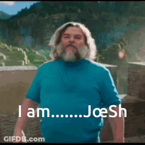 Bearded Man In Blue Shirt Says I Am Josh GIF