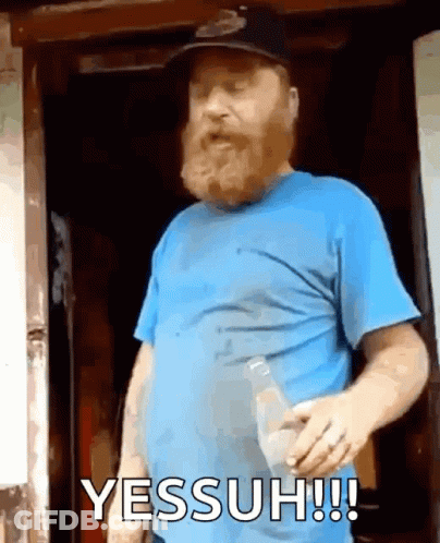 Bearded Man In Blue Shirt Says Yessuh GIF