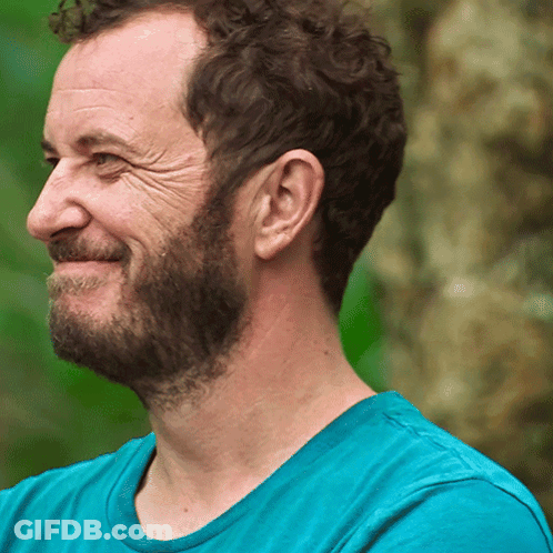 Bearded Man In Blue Shirt Smiling GIF