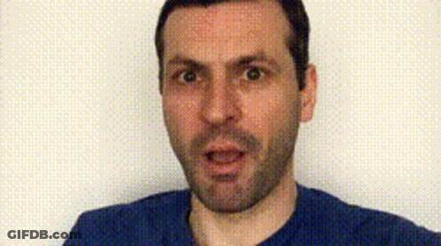 Bearded Man In Blue Shirt Surprised GIF
