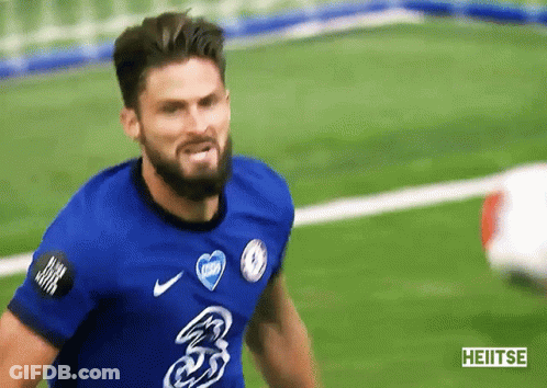 Bearded Man In Blue Soccer Jersey Number 3 GIF