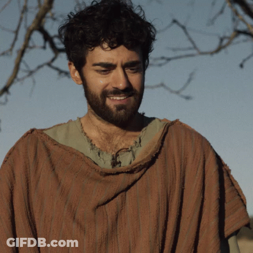 Bearded Man In Brown Striped Shirt GIF