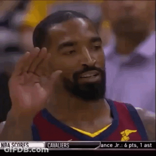 Bearded Man In Cavaliers Jersey Waving GIF