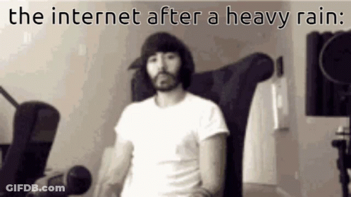 Bearded Man In Chair With Text The Internet After A Heavy Rain GIF