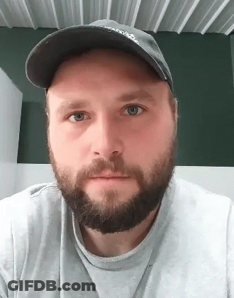 Bearded Man In Chicago Cubs Hat GIF