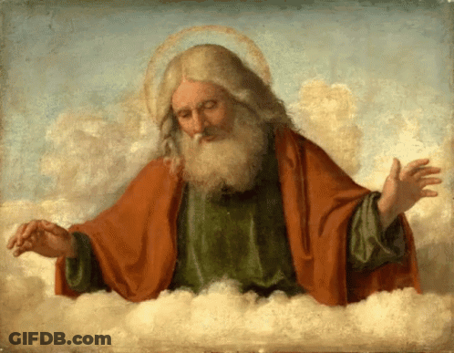 Bearded Man In Cloud Painting GIF