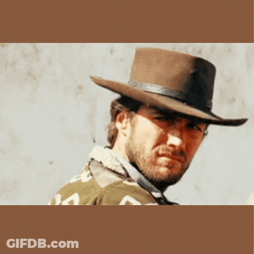 Bearded Man In Cowboy Hat And Camo Shirt GIF