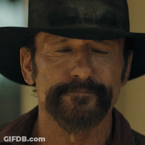 Bearded Man In Cowboy Hat Eyes Closed GIF