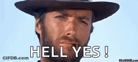 Bearded Man In Cowboy Hat Saying Hell Yes GIF