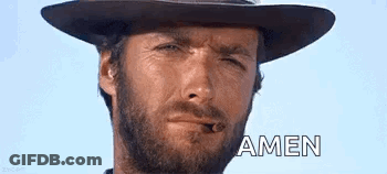 Bearded Man In Cowboy Hat Smoking Cigarette GIF