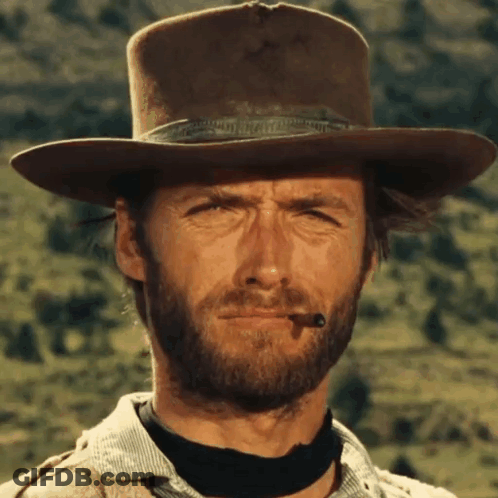 Bearded Man In Cowboy Hat With Cigar GIF