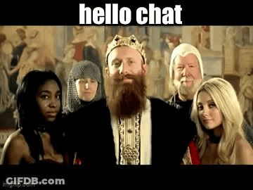 Bearded Man In Crown Says Hello Chat GIF