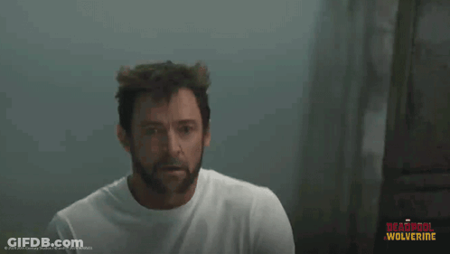 Bearded Man In Deadpool Wolverine T-Shirt GIF