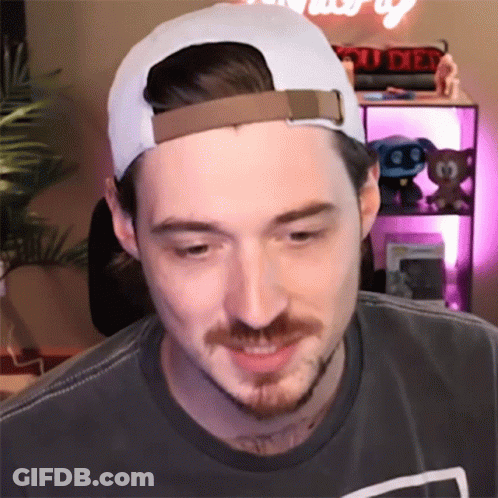 Bearded Man In Dirty Shirt And White Hat GIF