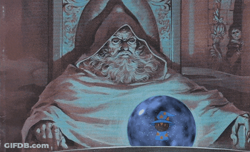 Bearded Man In Front Of Crystal Ball GIF
