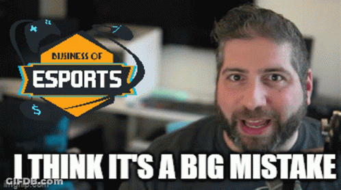 Bearded Man In Front Of Esports Logo GIF