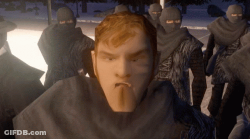 Bearded Man In Front Of Masked Group GIF
