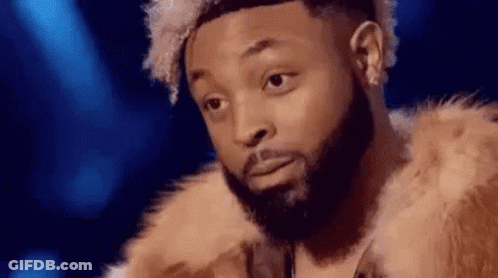 Bearded Man In Fur Coat On Stage GIF