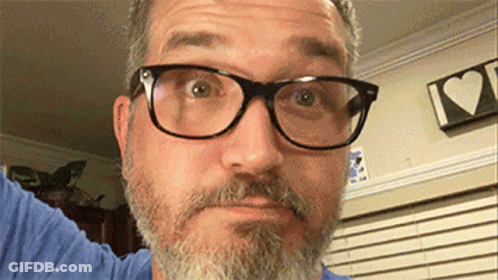 Bearded Man In Glasses And Blue Shirt GIF