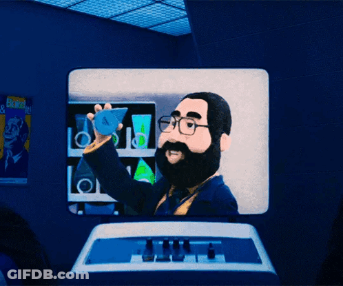 Bearded Man In Glasses Holding Clock At Vending Machine GIF