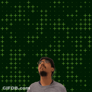 Bearded Man In Glasses Looking Up At Number 0 GIF