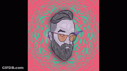 Bearded Man In Glasses Sticking Out Purple Tongue GIF