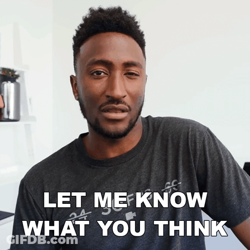Bearded Man In Gray Shirt Saying Let Me Know What You Think GIF