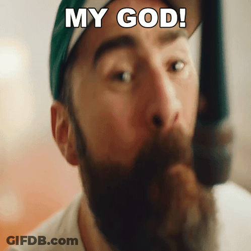 Bearded Man In Green Hat Saying My God GIF
