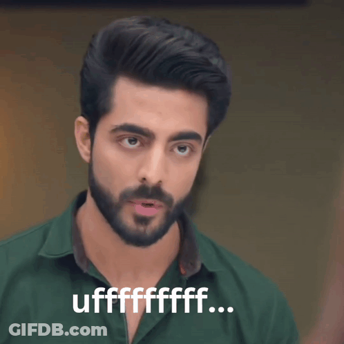 Bearded Man In Green Shirt Says Uffffffff GIF