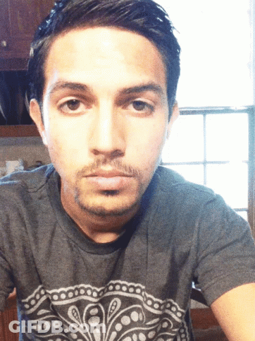 Bearded Man In Grey Shirt GIF