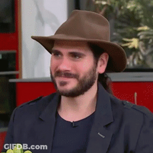 Bearded Man In Hat And Black Jacket GIF