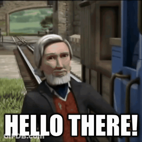Bearded Man In Hat And Black Shirt Says Hello GIF