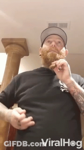 Bearded Man In Hat And Black Shirt Viralhog GIF