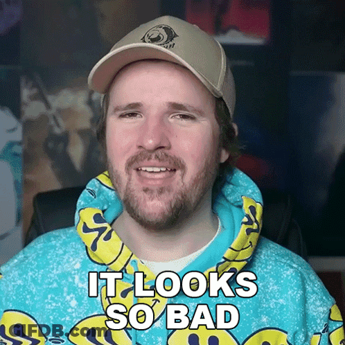 Bearded Man In Hat And Blue Hoodie Says It Looks So Bad GIF