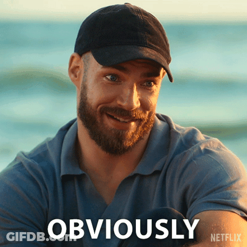Bearded Man In Hat And Blue Shirt Saying Obviously Netflix GIF