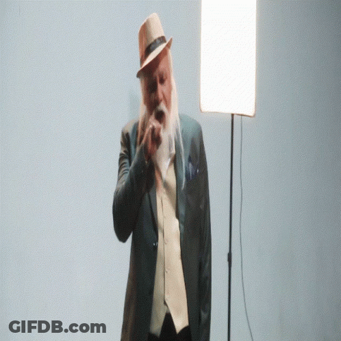 Bearded Man In Hat And Suit GIF