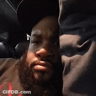 Bearded Man In Hat And Sweatshirt GIF