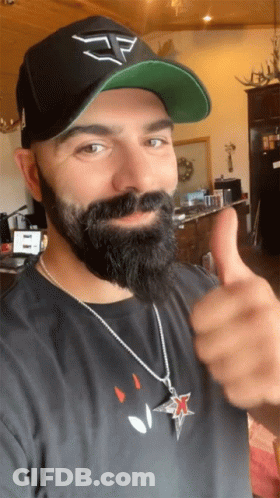 Bearded Man In Hat Giving Thumbs Up GIF