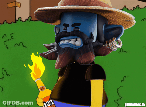 Bearded Man In Hat Holding Duff Bottle GIF