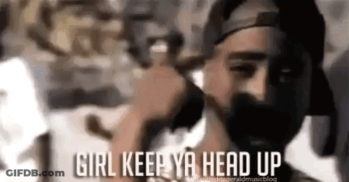 Bearded Man In Hat Holding Gun Says Girl Keep Ya Head Up GIF