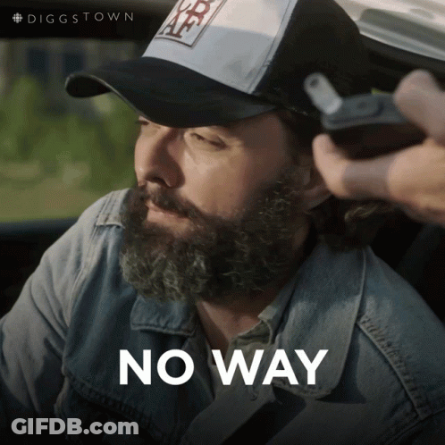 Bearded Man In Hat Saying No Way GIF