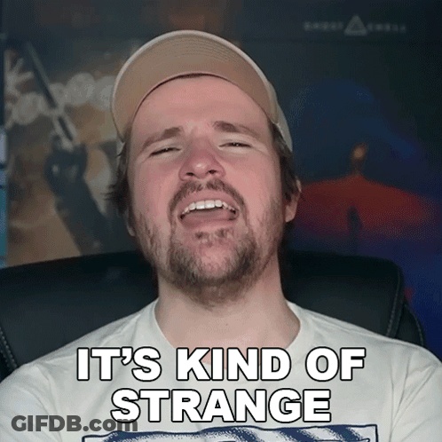 Bearded Man In Hat Says It's Kind Of Strange GIF